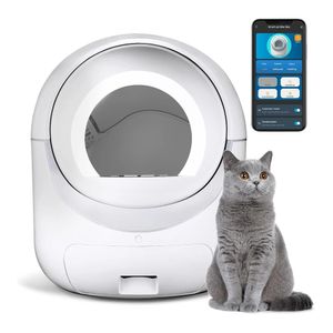 Cleanpethome Caja de Arena para Gatos Autolimpiante Control de Aplicación Eliminación de Olores
