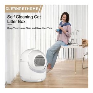 Cleanpethome Caja de Arena para Gatos Autolimpiante Control de Aplicación Eliminación de Olores