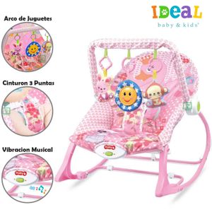 Mecedora para Bebes Musical y Vibrador Cisne Rosado