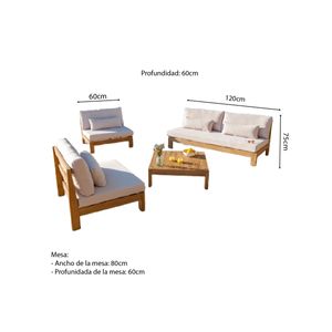 Set de terraza Lechuza 4 personas con mesa Movenda