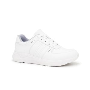 Zapatillas Escolares de Cuero para Hombre Kaida JA24-CG800 Blanco
