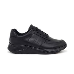 Zapatillas Escolares de Cuero para Hombre Kaida JA24-CG800 Negro