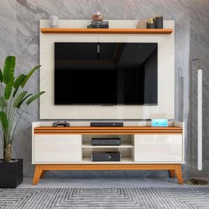 Mesa para TV Asturias con Panel color Blanco/Haya TU MESITA 50"