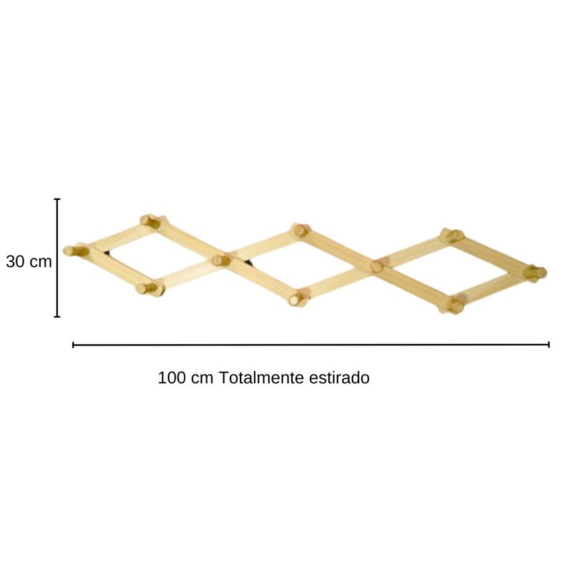 Perchero Acordeon Colgador en Madera Natural Real Plaza