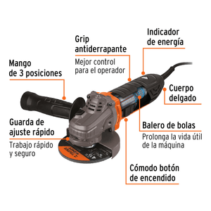 Amoladora Ergo Pro 4 ½" 850W Truper 100735