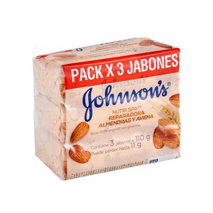 Jabón de Tocador JOHNSONS Almendra y Avena 110g Paquete 3un