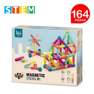 Bloques Magnéticos Didácticos STEM Caja 164 Piezas
