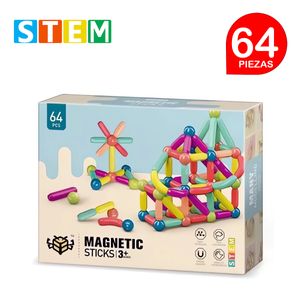 Bloques Magnéticos Didácticos STEM Caja 64 Piezas