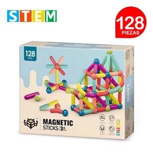 Bloques Magnéticos Didácticos STEM Caja 128 Piezas