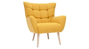 Sillón Nórdico Anahí efecto aterciopelado color Amarillo TU MESITA