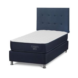 Dormitorio Americano Upline 1.5 Plazas + Respaldo West Azul