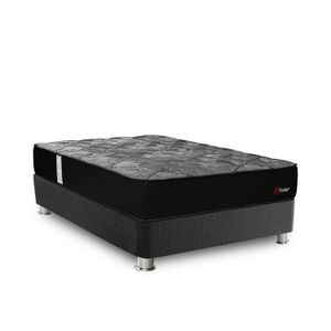 Cama Americana FORLI Pocket Negro 2 Plazas + Protector + 2 Almohadas