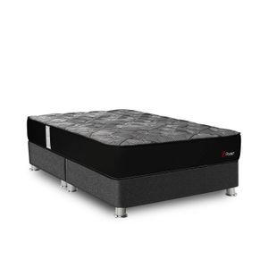 Cama Americana FORLI Pocket Negro Queen + Protector + 2 Almohadas
