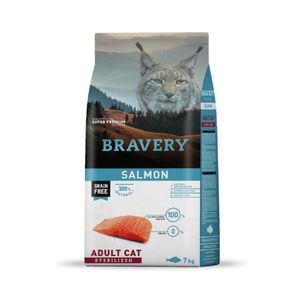 Alimentos Secos para Gatos Bravery Salmon Gatos Esterilizados Adultos 7 Kg