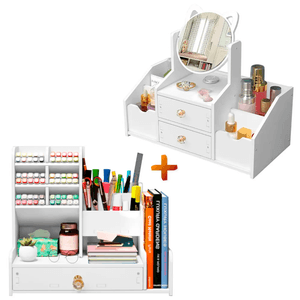 Organizador de Oficina Escritorio Porta Libros SJ-159 Y Organizador de Maquillaje 029