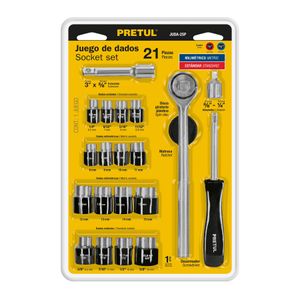 Juego de 21 Herramientas 1/4" y 3/8" Pretul 21162