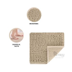 Tapete de Microfibra Rectangular para Hogares Color Crema