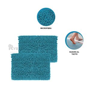 Tapete de Microfibra Multifuncional Celeste