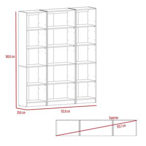Combo Home 2 Estantes 45cm + Estante 62cm - Macadamia