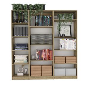 Combo Home 2 Estantes + Estante 4 Repisas - Macadamia