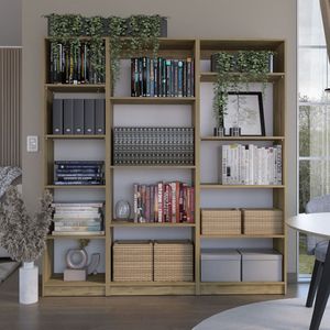 Combo Home 2 Estantes + Estante 4 Repisas - Macadamia