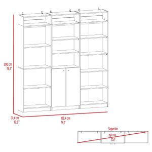 Combo Home 3 Estante + 3 Complemento - Macadamia