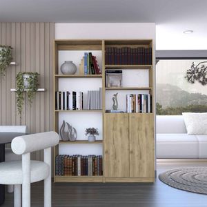 Combo Home Estante + Estante 2 Puertas - Macadamia