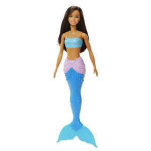 Muñeca Barbie Fantasía Sirena Aleta Azul Con Lila
