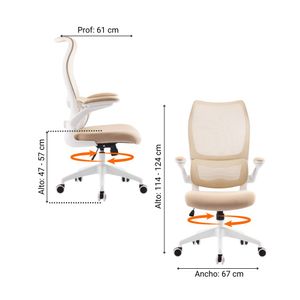 Silla Giratoria Boston Nylon/Metal Azul Orange