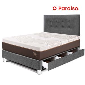 Dormitorio con Cajones Royal Abrazzo 1.5 Plazas Gris