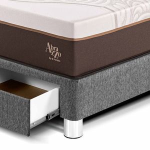 Dormitorio con Cajones Royal Abrazzo 2 Plazas + Cabecera Blocks Gris