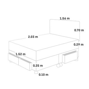 Dormitorio con Cajones Royal Abrazzo Queen Gris