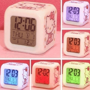 Reloj Led Despertador Modelo Hello Kitty