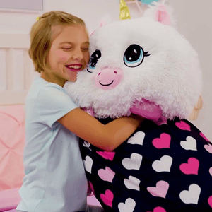 Funda de Almohada con Peluche Unicornio - Fluffaluff Blue