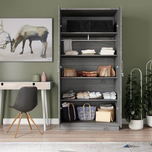 Ropero Moderno Kennedy 2 Puertas Gris R&R MUEBLES