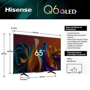 Televisor Hisense 65" 65Q6N QLED 4K UHD Google Tv