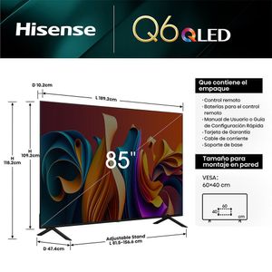 Televisor Hisense 85" 85Q6N QLED 4K UHD Google Tv