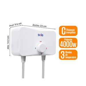 Rapiducha Eléctrica Sole Space 4000W Blanco