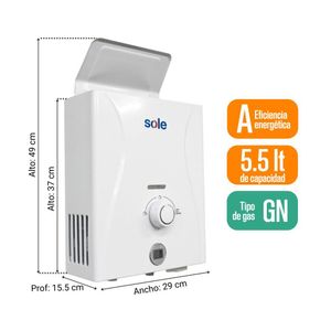 Terma a Gas Sole Control Total GN 5.5L + Accesorios