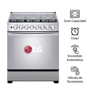 Cocina de Pie a Gas LG LRGZ5255S 6 Quemadores Acero Inoxidable Plata