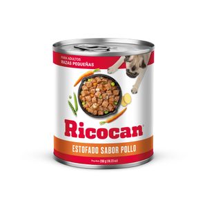 Comida para Perros RICOCAN Estofado Sabor a Pollo Adultos Razas Pequeñas Lata 290g