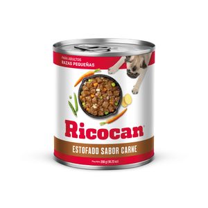 Comida para Perros RICOCAN Estofado Sabor a Carne Adultos Razas Pequeñas Lata 290g
