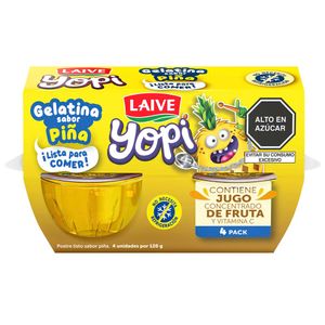 Gelatina Lista LAIVE Yopi Sabor a Piña Paquete 4un