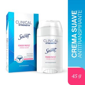 Desodorante SECRET Antitranspirante en Crema Suave Clinical Strength Powder Protect 45g