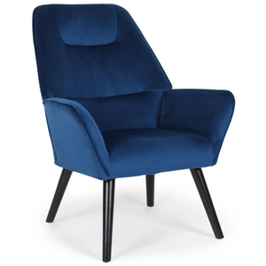 Butaca Sillón Escandinavo Elliot Terciopelo Azul TU MESITA