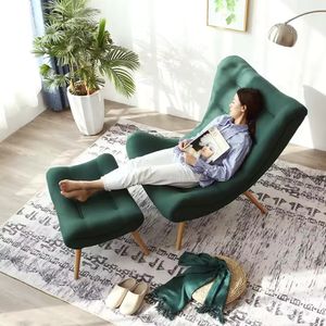 Sillón Aterciopelado Danna color Verde TU MESITA con Reposa pies