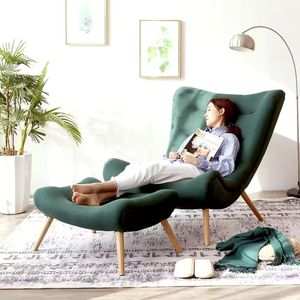 Sillón Aterciopelado Danna color Verde TU MESITA con Reposa pies