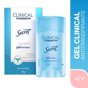 Desodorante SECRET Antitranspirante Clinical Strength en gel pH Balanced 45g