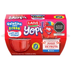 Gelatina Lista LAIVE Yopi Sabor a Fresa Paquete 4un