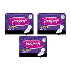 Pack Toallas Higiénicas LADYSOFT Nocturna Maxi Pro Paquete 24un x 3un